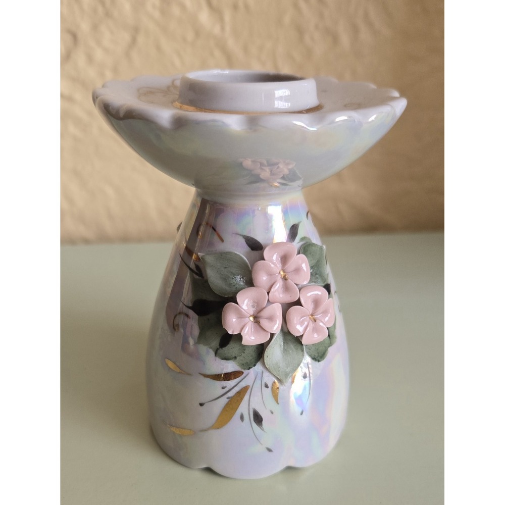 Porcelain Fenix‎ Candle-Holder Limited Edition With Floral Design